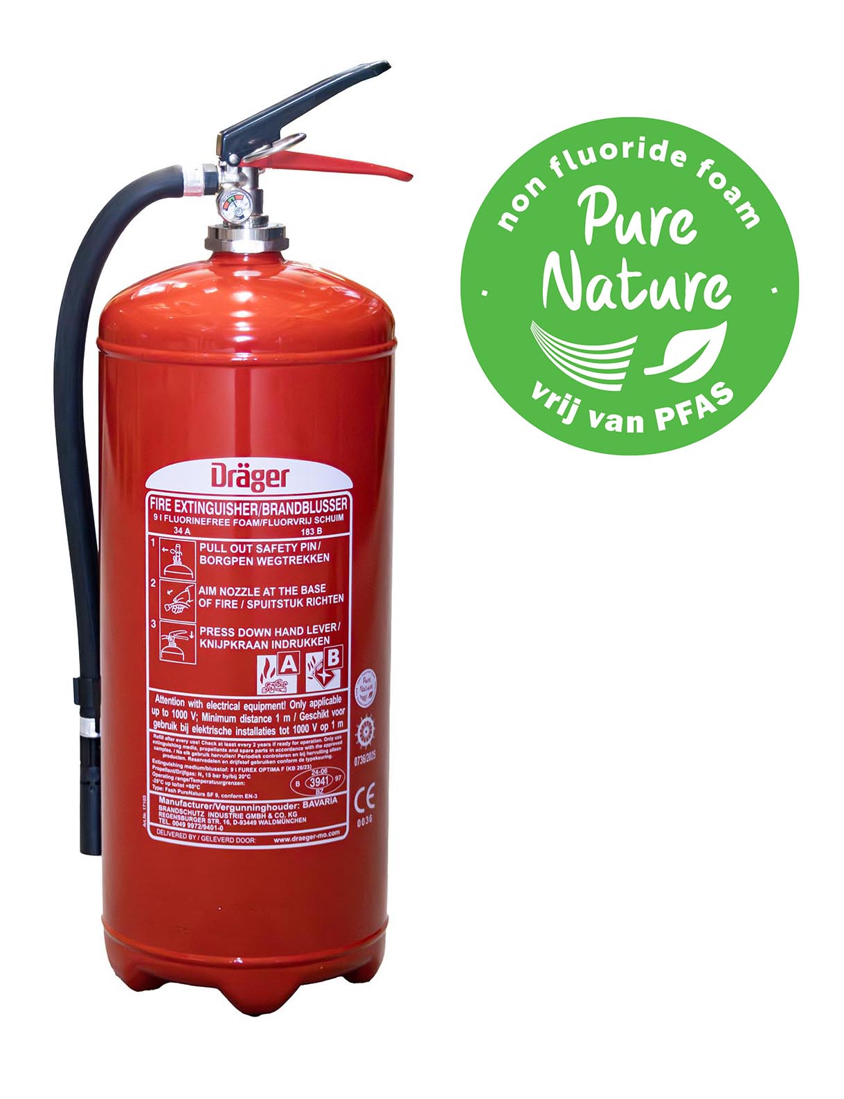 Fluorine-free 9 liter foam extinguisher