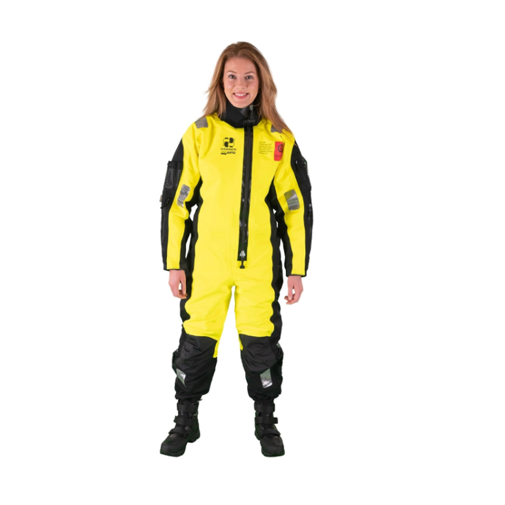 SG05470 Hansen SeaWind II Suit A comfortable and lightweight suit for tough and demanding environments. Designed with focus on ergonomics, light weight and comfort - without compromise. SeaWind is certified by both SOLAS, ISO and EASA. As such it certified for almost every conceivable situation. No other work/survival suit is designed for such a wide a range of uses as SeaWind.